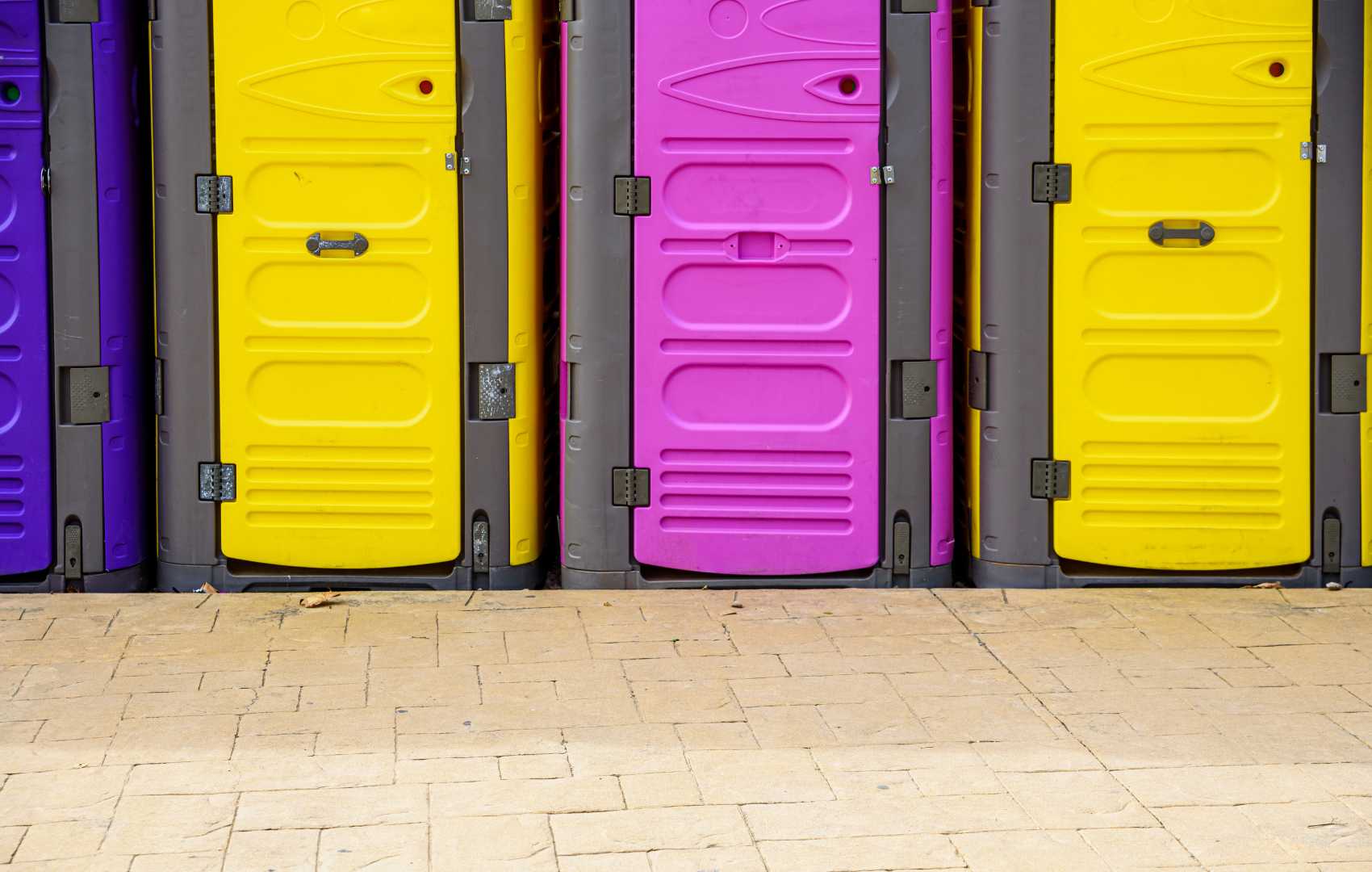 Colorful portable toilets